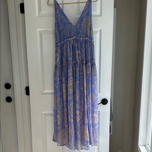 Free People Blue and Gold Maxi Dress
